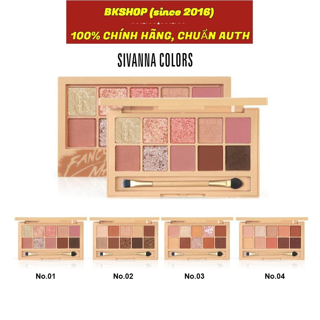 sufur [Sivanna - Kèm Cọ] Phấn Mắt Sivanna 10 Ô Fancy Peach Pro Eye HF180