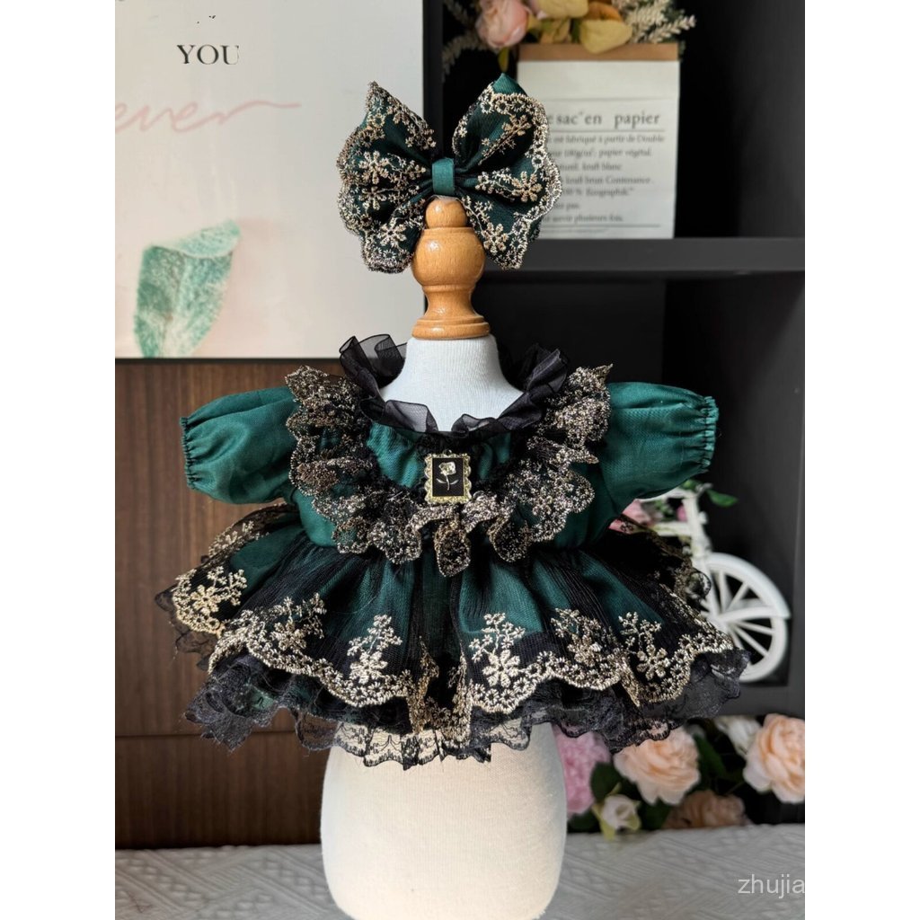 Chính Hãng Gothic Gothic Gothic Thay Thế cm Cotton Búp Bê Quần Áo Ren Thêu Búp Bê Quần Áo Bé Quần Áo