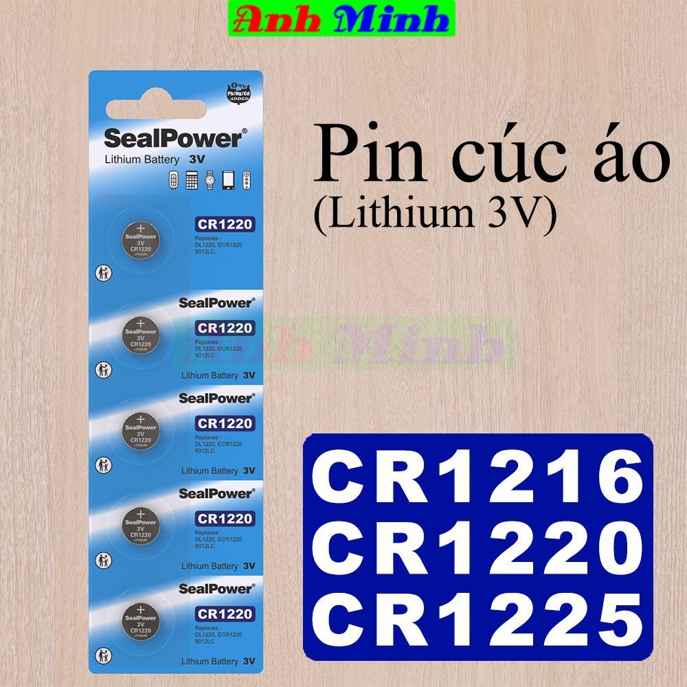 Pin cúc áo SealPower CR1216,CR1220,CR1225,pin Lithium 3V