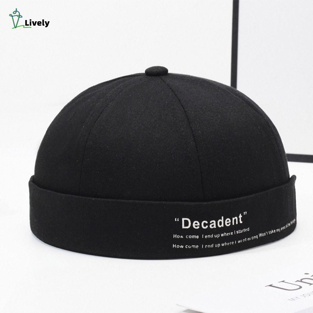 LIVELY Vành Docker Cap, Chữ Hip Hop Beanie Street Hat, Thời Trang Cotton Màu Trơn Có Thể Điều Chỉnh 