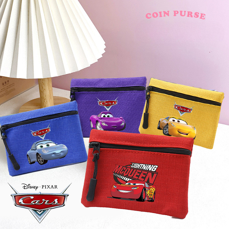 CARS Lightning McQueen Chủ Đề Xe Ô Tô Đồng Xu Gói Ghi Chú Mini Dây Kéo Ví Lưu Trữ Đồng Xu Thẻ Thay Đ