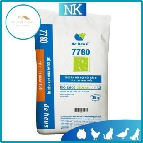 Cám cút con, cút thịt 7780 Deheus cút ăn mau lớn, khỏe mạnh bao 25kg