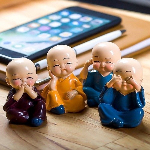 Bộ tượng 4 chú tiểu tứ không- bộ tượn 4 chú tiểu đươc làm bằng chất men gốm sứ cực bóng-ộ 4 chú tiểu