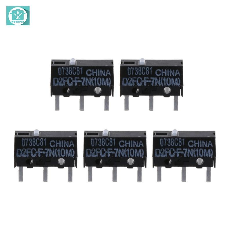 Chuột Woedpez Micro Switch Chính Hãng D2FC-F-7N 3Pin Bạc Liên Hệ Chấm Trắng 10M