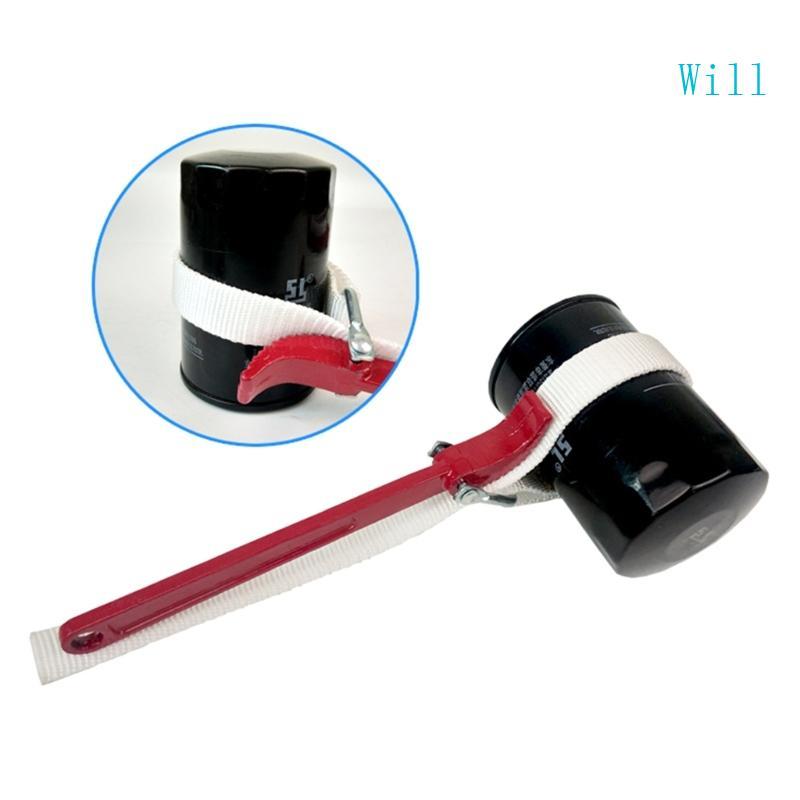 Nylon Strap Filter Wrench Adjustable Spanner Non-slip Aluminium-Handle Firm Grip
