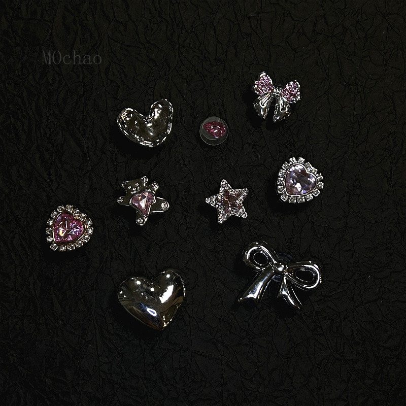 Dép sticker SET SHOES CHARM |Hồng Kim Cương Series｜DIY dép cross phụ kiện s｜gift、sẵn、túi