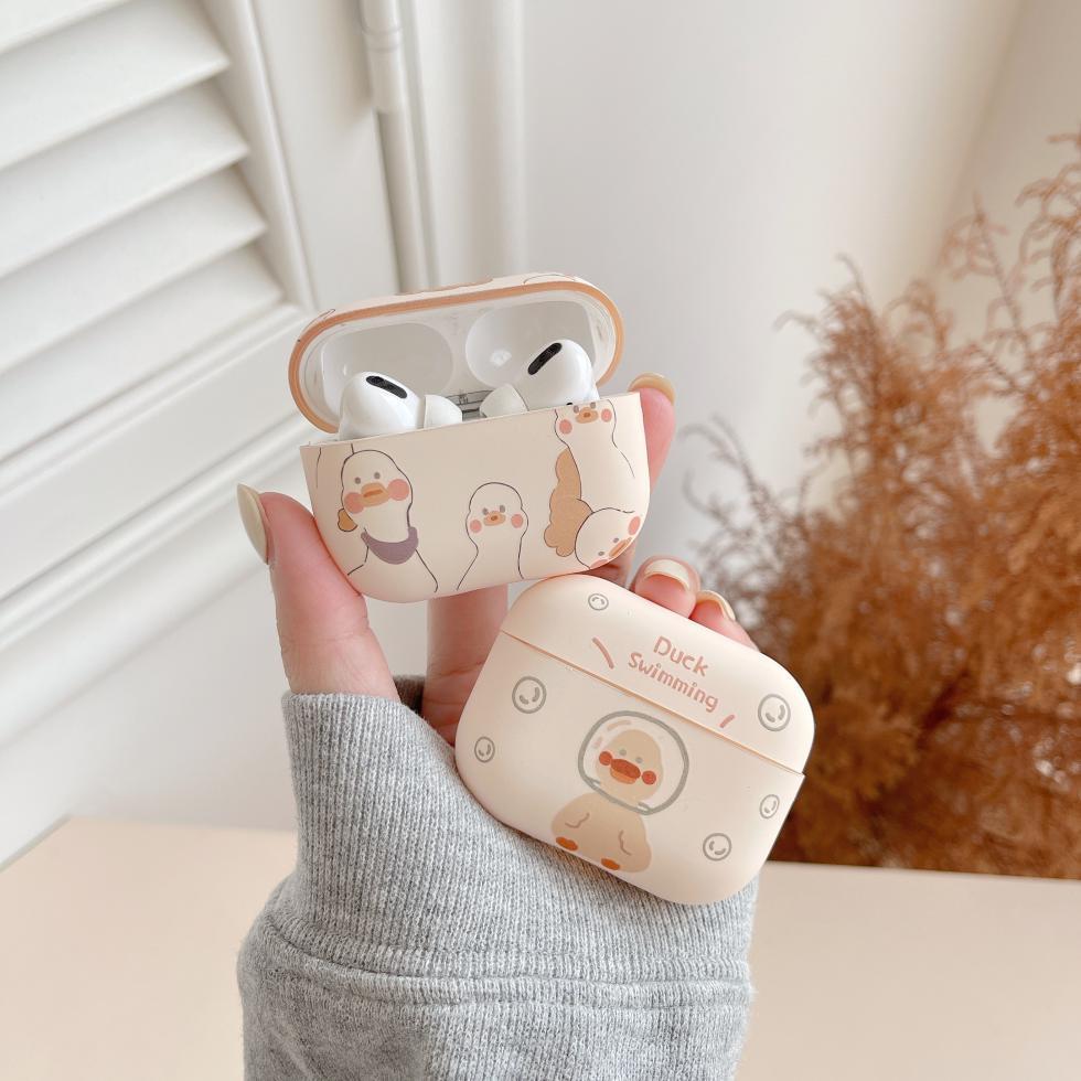 Thích hợp cho AirPods2 Vỏ bảo vệ toàn diện hình vịt bơi chống trầy xước AirPods2 TPU