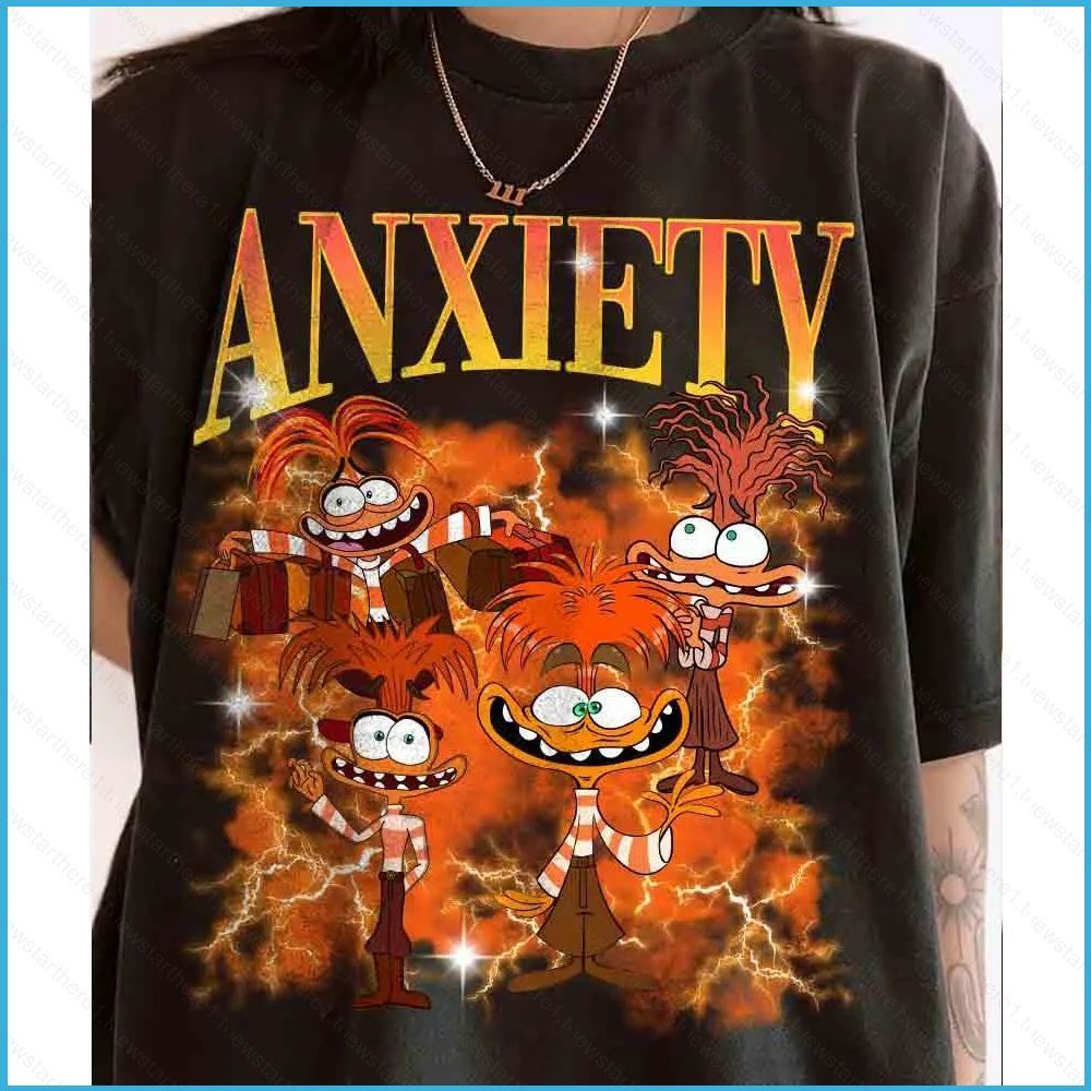 Áo thun cotton dày inside out chủ đề sadness envy anxiety - Bingbong