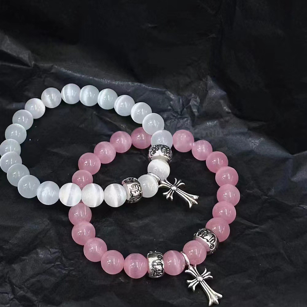 Vòng Tay Chữ Thập DIY Opal Tự Nhiên Opal Wang Jiaer Vòng Tay Cặp Đôi 10mm