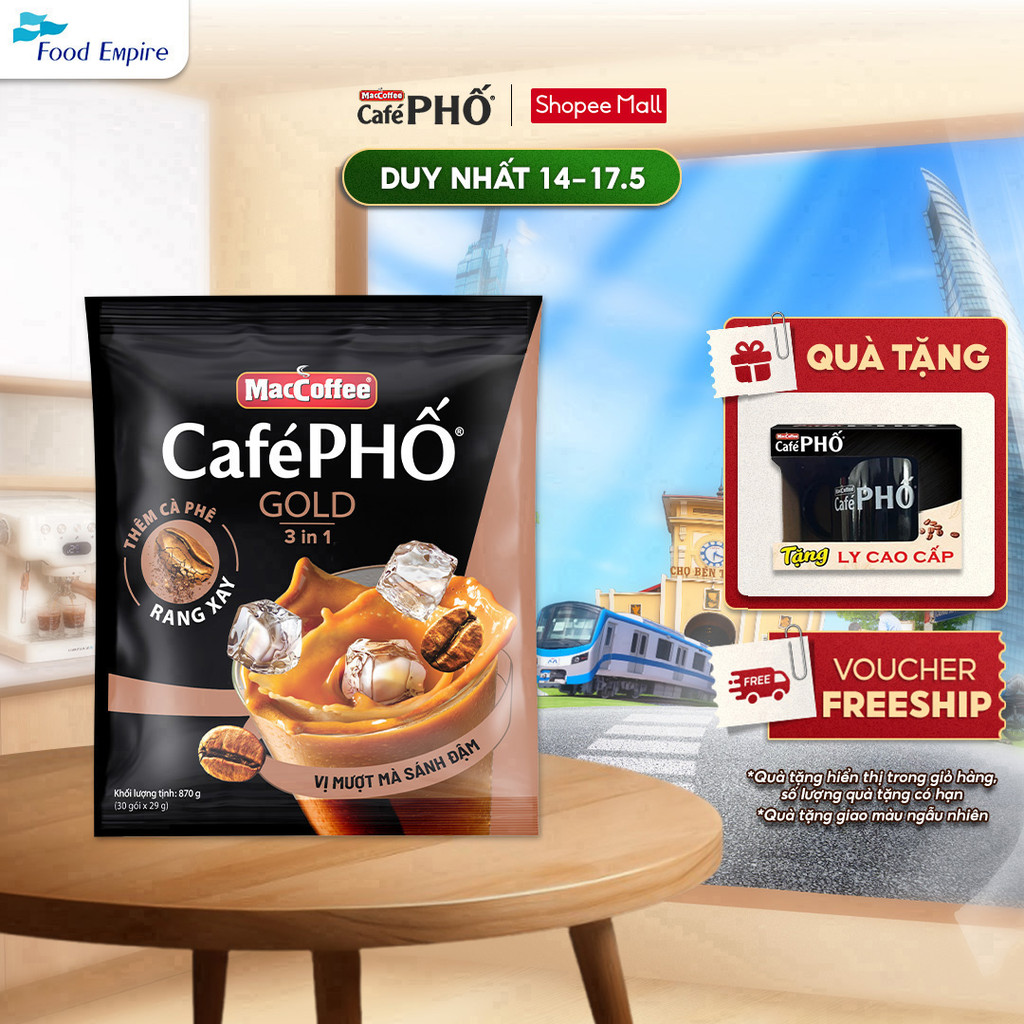 Túi Cà phê Phố Sữa Đá Gold - MacCoffee (bịch 30 gói x 29g)