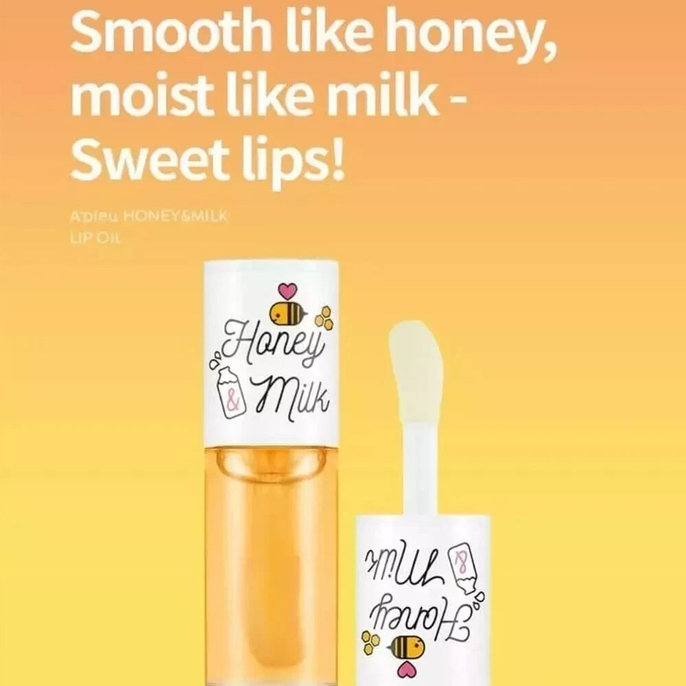 Honey Milk Lip Oil, Moisturizing & Plumping Lip Gloss with Honey Milk Scent