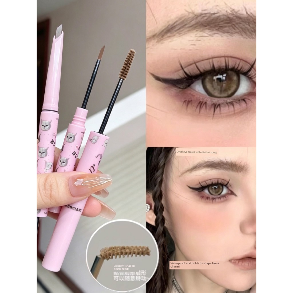 kẻ lông mày bút kẻ lông mày Flortte Flortte Flortte Lưỡi Hai Đầu Bút Chì Kẻ Lông Mày Nhuộm Kem Lông 