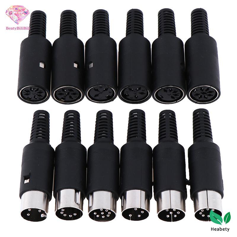 Heabety DIN Plug Soet Connector 3 / 4 / 5 / 6 / 7 / 8 PIN Nam / Nữ Khung Xe Cáp Gắn Mới