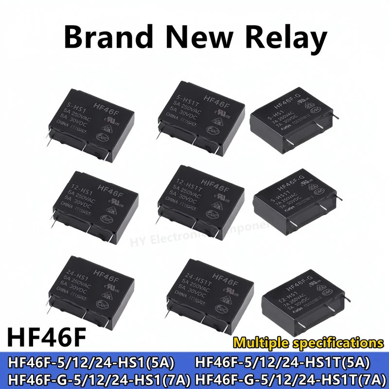 5 Chiếc HF46 HF46F Rơ Le HF46F-05 12 24-HS1 HS1T 5A HF46F-G-5 12 24 -HS1 HS1T 7A Chính Hãng Mới 5V 1