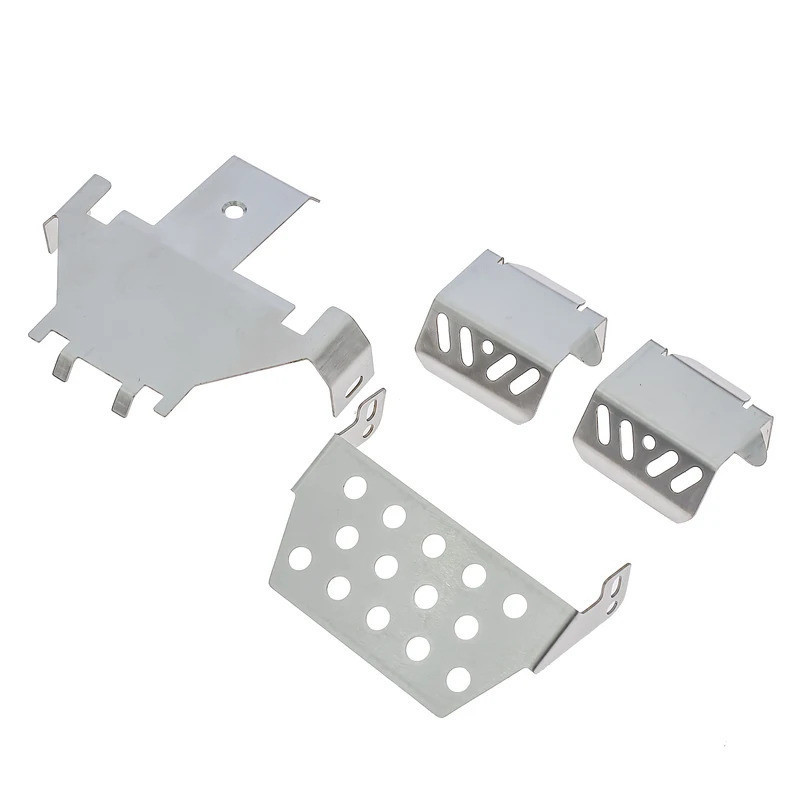 1 Bộ Ốp Lưng Kim Loại Bằng Thép Không Gỉ Khung Xe Giáp Bảo Vệ Tấm Trượt Cho Wltoys 104006 104010 104
