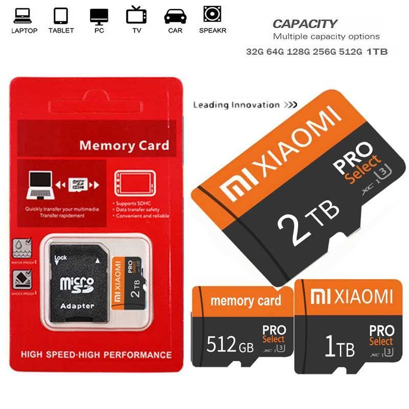 Thẻ Micro TF SD class10 Thẻ Nhớ SD 2TB 128GB 1TB 512GB 256GB U3 V30 Thẻ Flash Nhớ Lớn Cho Điện Thoại Laptop PC MAC camera Quan Sát