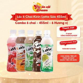  Lốc 6 Chai Kirin Latte Sữa 455ml - Vị Trà sữa  Cafe Caramen  Socola   Mãng Cầu  Dâu - Nước giải khát thơm ngon 