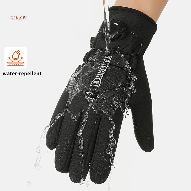 K&W Găng Tay Đi Xe Đạp Mùa Đông - Ấm Áp, Chống Thấm Nước & Gió, Phù Hợp Với Màn Hình Cảm Ứng
