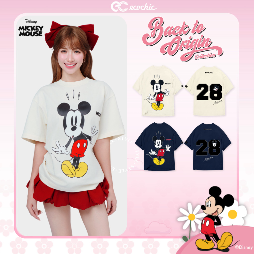 Áo Thun Oversize ECOCHIC MICKEY'S DELIGHT Chính Hãng Bản Quyền Disney MICKEY COLLECTION TS005