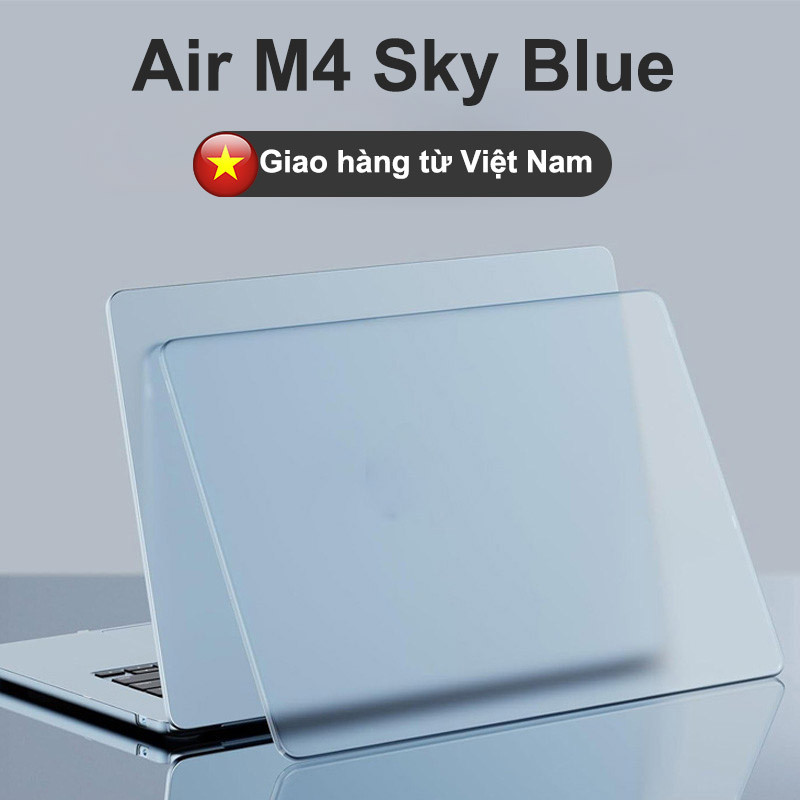 Ốp lưng siêu mỏng màu xanh da trời mờ cho macbook air 13 inch M2 M3 M4 A2681 A3240 A3113