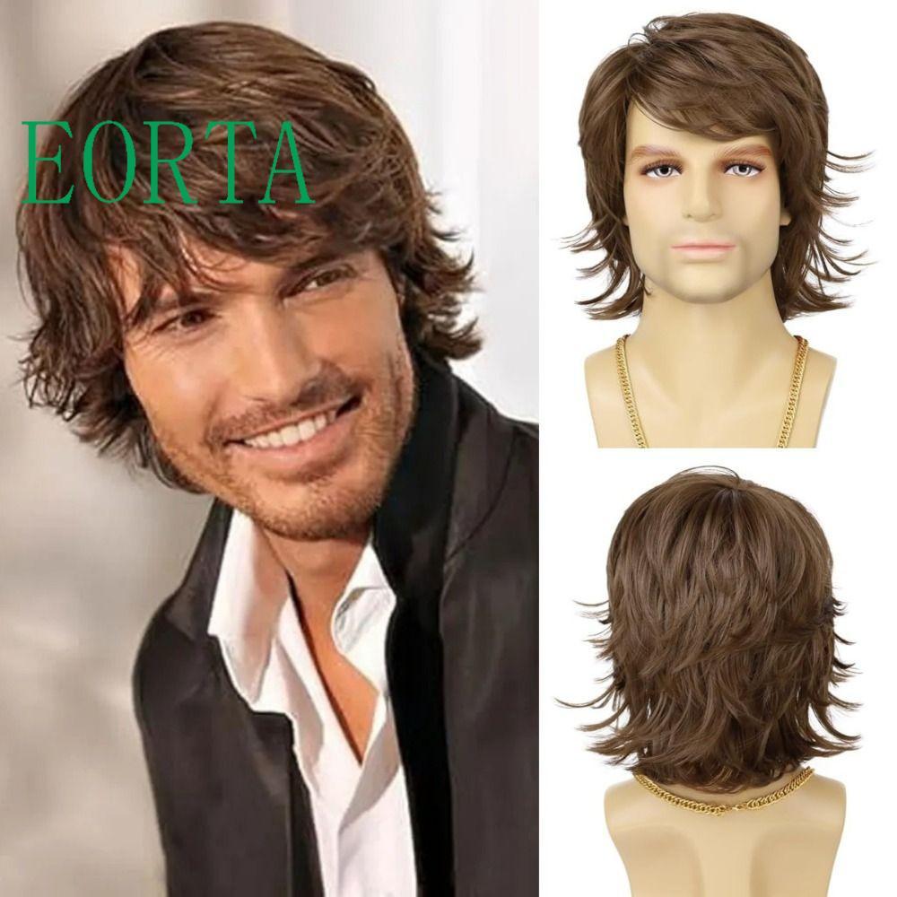 Gentl Tóc Giả Mullet Nam, Phong Cách 70-80, Thiết Kế Tự Nhiên cho cosplay và tóc ngắn layer thanh hộ