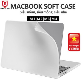 WOLDONE Ốp macbook Air M5 M4 M3 M2 lưng mềm Matte cho macbook Air Pro 13 / 14 / 15 / 16 inch Vỏ nhẹ nhất, mỏng nhất và mềm nhất