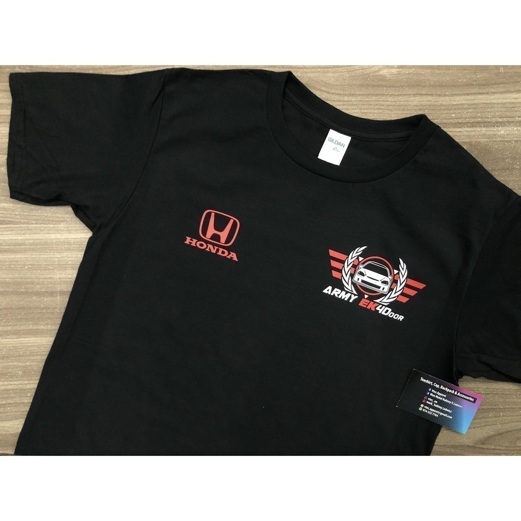 Honda thời trang 2025 Civic Ferio EK EK4 EK4D Army D1 (Áo thun đen)