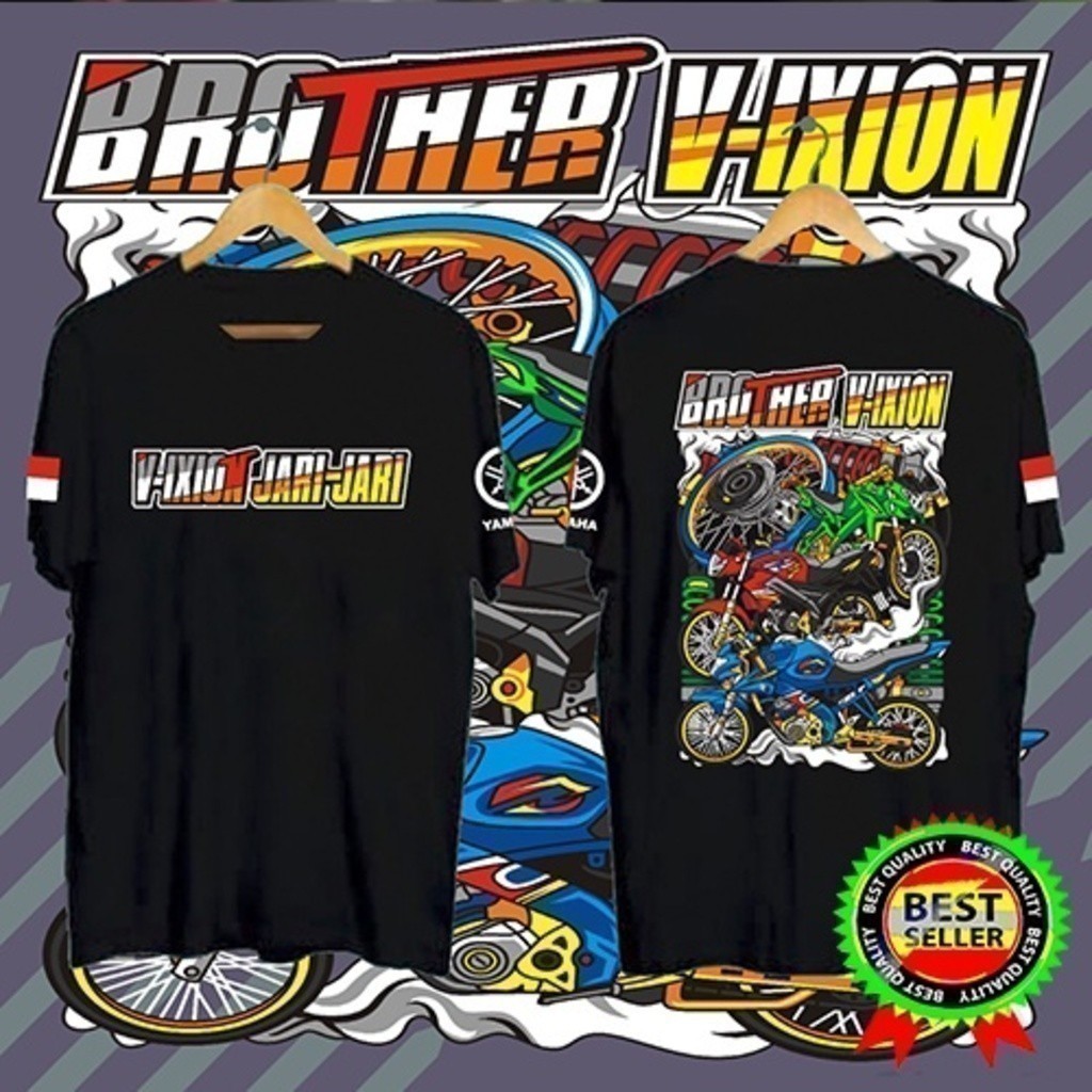 2025 Yamaha thời trang Brother V-ixion Áo thun đen / Jersey Microfiber Quần áo / Jersey Thăng hoa / 