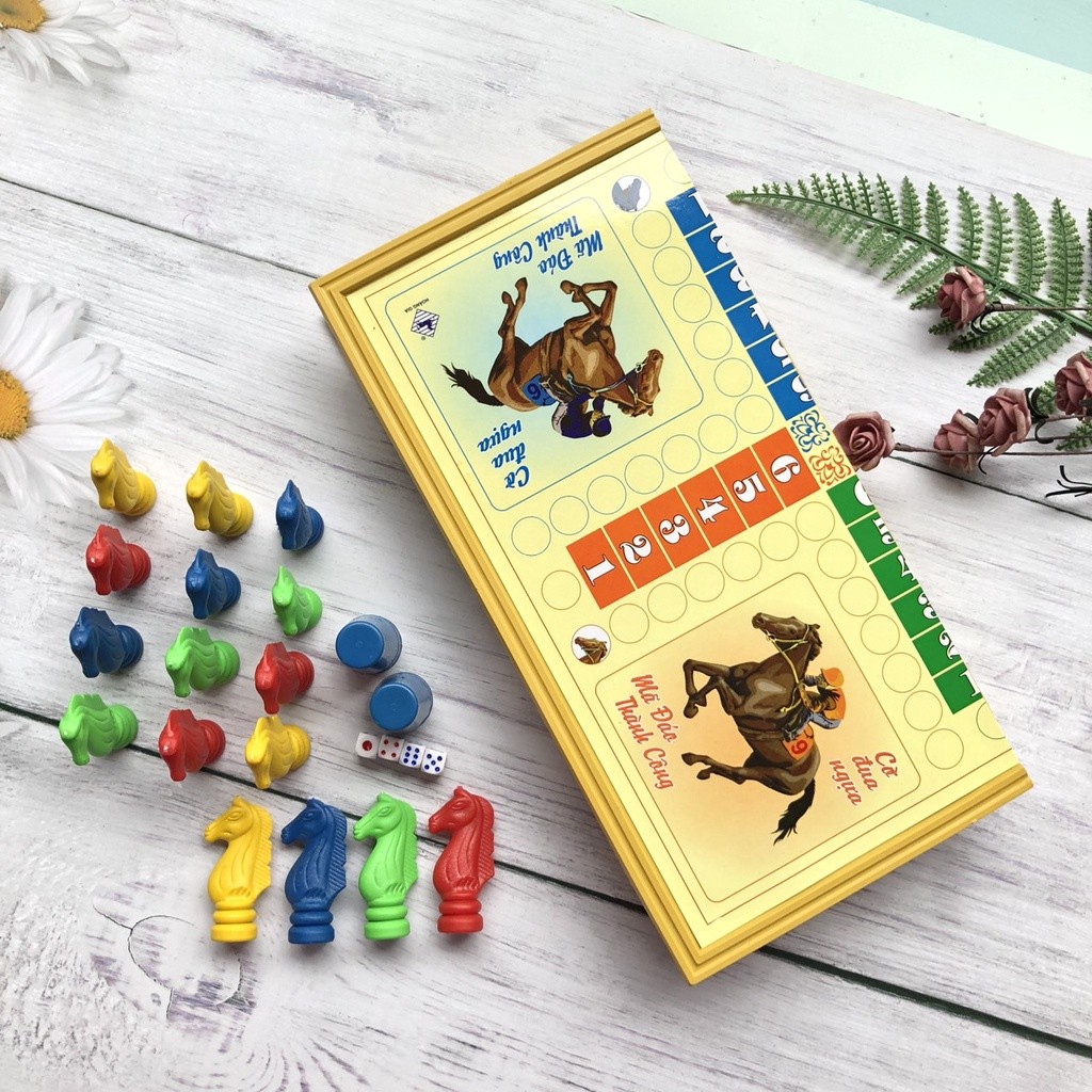 Bộ cờ cá ngựa, Cờ vua cao cấp - Cờ cá ngựa Hoàng Gia, Cờ vua cho bé 28x28cm