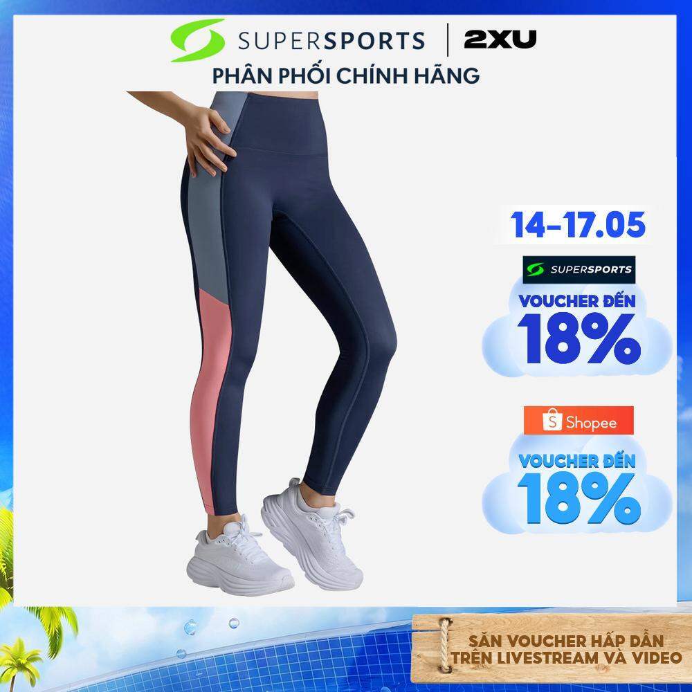 Quần Dài Bó Cơ Nữ 2Xu Form Spliced Hi-Rise Compression - Xanh Navy - WA7201b-MDN/PKG