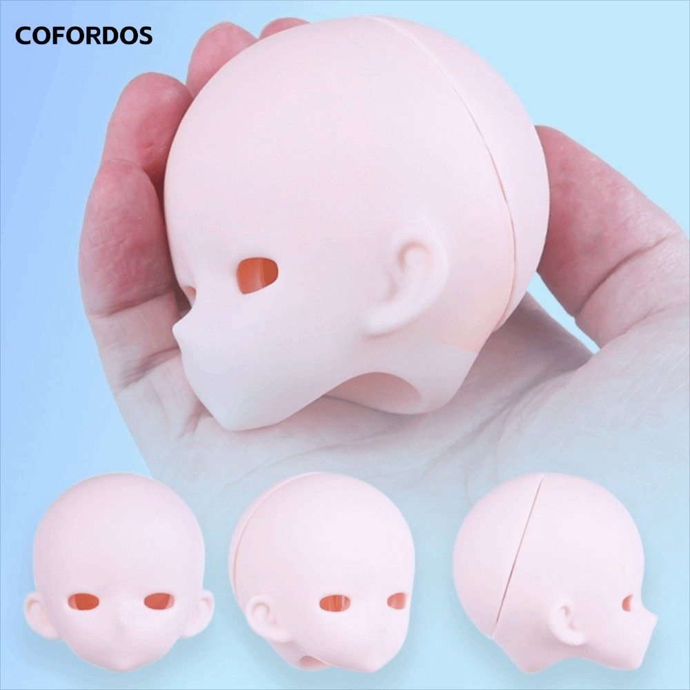 COFORDOS Bjd Baby Head, PVC Openable 1 / 4 BJD Anime Headsculpt, Bjd Phụ kiện Anime-Style Da trắng B