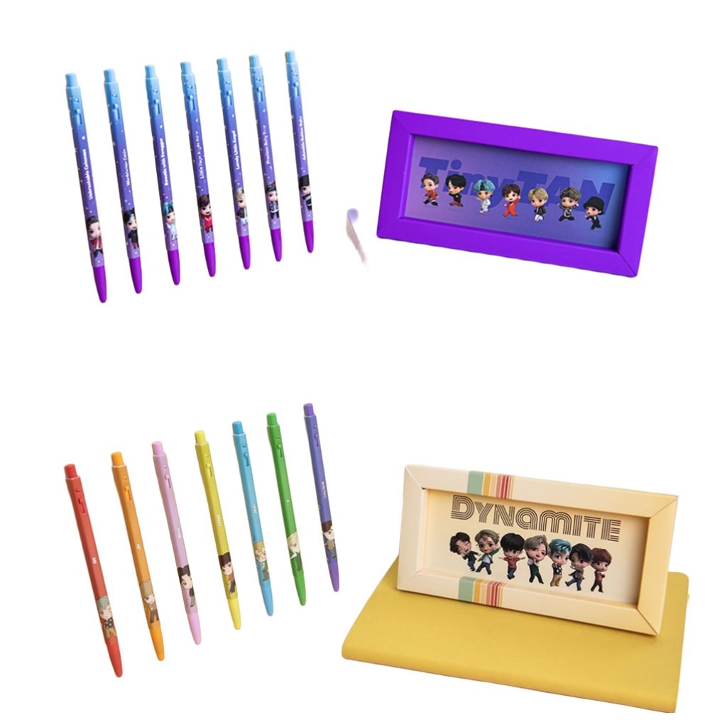 [monami] Bút gel BTS TinyTan BP153, 0,5mm, bộ 7 / Bộ bút gel Hàn Quốc / Màu sắc sống động / Chính hã