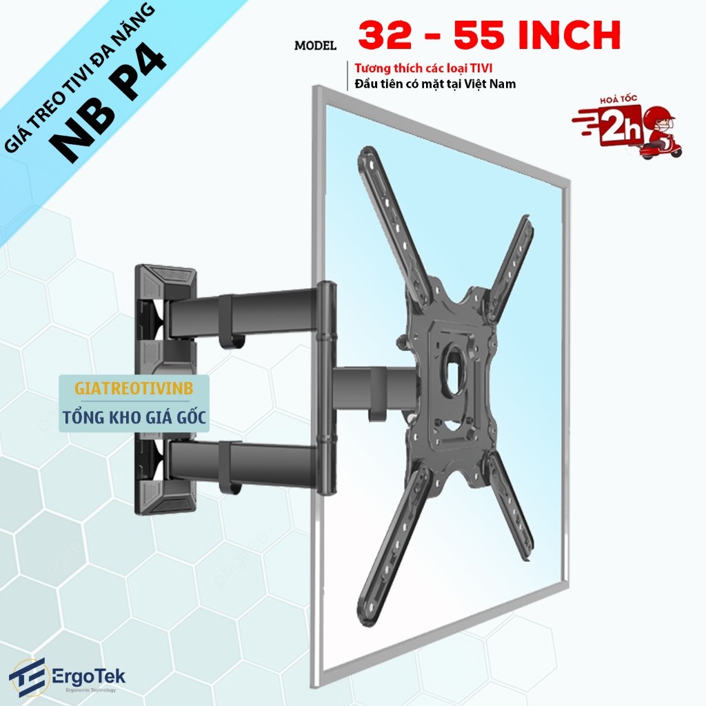 Giá treo tivi góc NB P4 32 - 55 inch -Giá Treo Tv Xoay Góc Đa Năng ErgoTek E85 / E65/E86  32 - 65 in