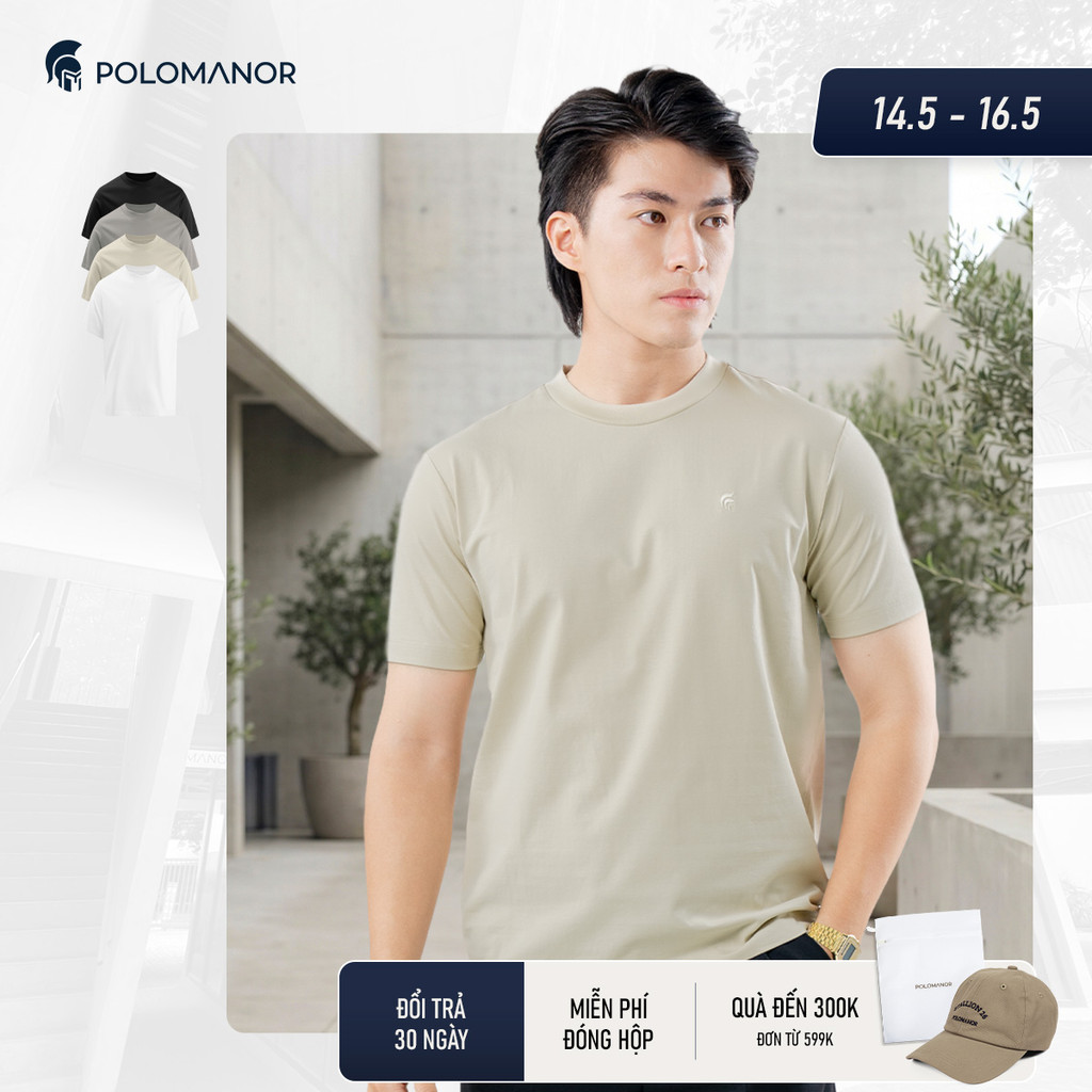 Áo thun nam trơn TSHIRT BASIC USA, vải cotton cao cấp kiểm định USA, thoáng mát, mềm mịn - POLOMANOR