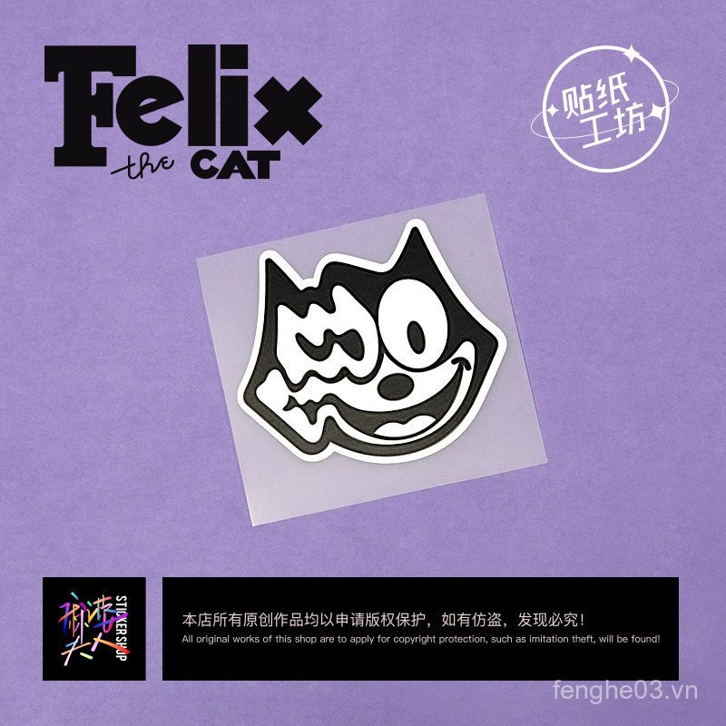 Bà Ma Felix Felix Retro Ngộ nghĩnh Xe Ô Tô Xe Máy Pin Trang Trí Xe Hơi Miếng Dán AIW