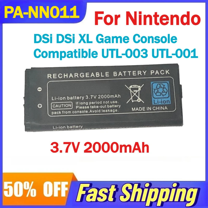 3.7V 2000mAh PA-NN011 Pin Li-Ion Cho Máy Chơi Game Nintendo DSi DSi XL Tương Thích UTL-003 UTL-001 P