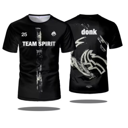 Team Spirit New Jersey CS2 Bộ đồ chơi game Donk Áo thun nam tay ngắn thoải mái