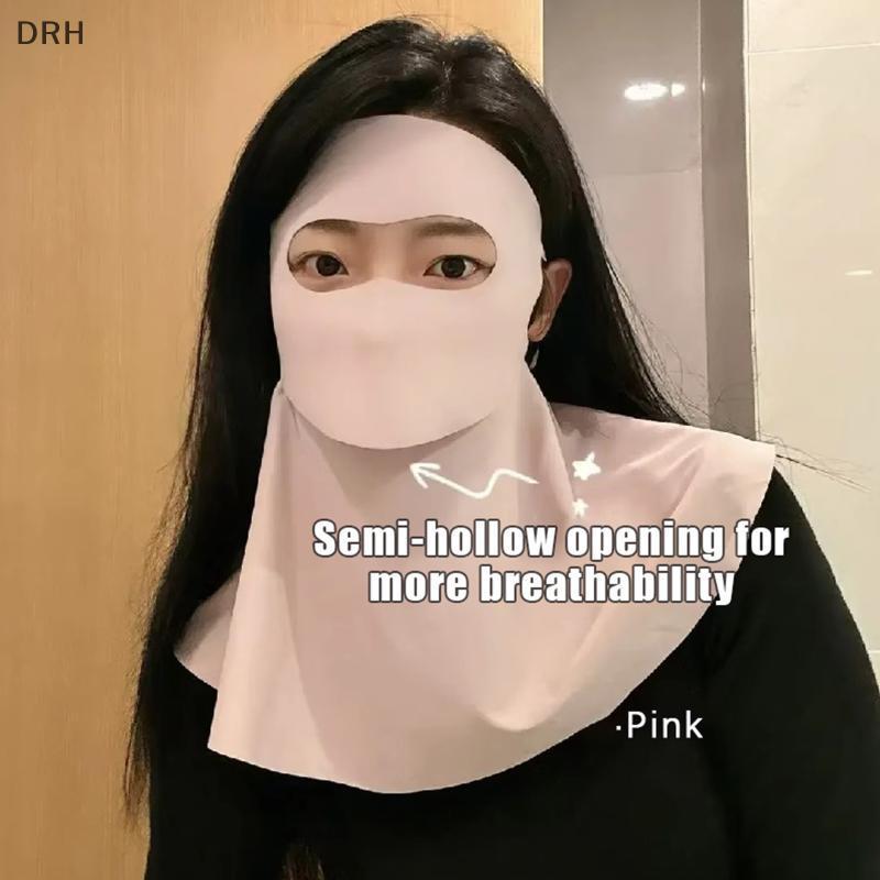 DRH Lỗ Uống Mặt nạ Nữ Làm Mát UV Blo Chống Nắng Ne Cover Khăn Thoáng Khí Cho Đi Xe Đạp Ngoài Trời VN
