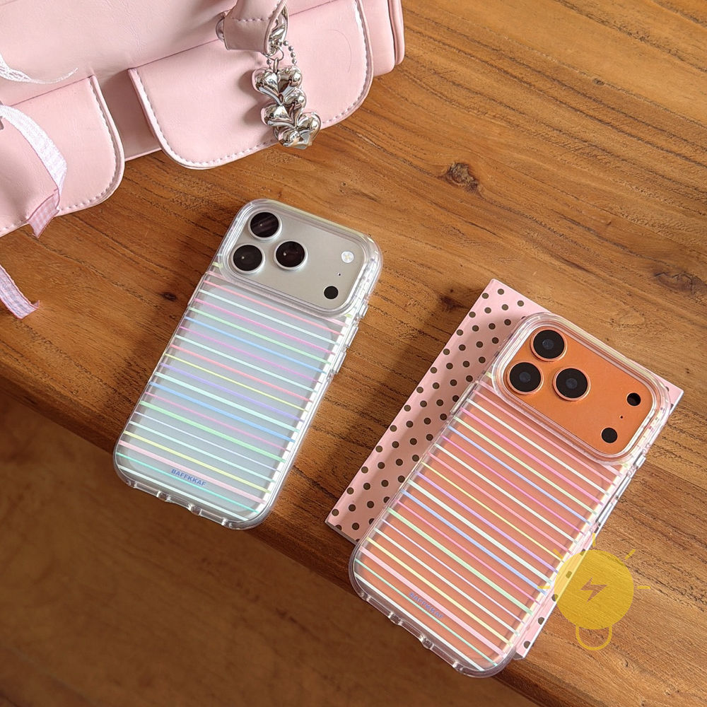 Phone Case For iPhone 17 Pro Max 16 15 14 13 TPU Colorful Stripe Air Bag Air Bag Translucent Aesthet