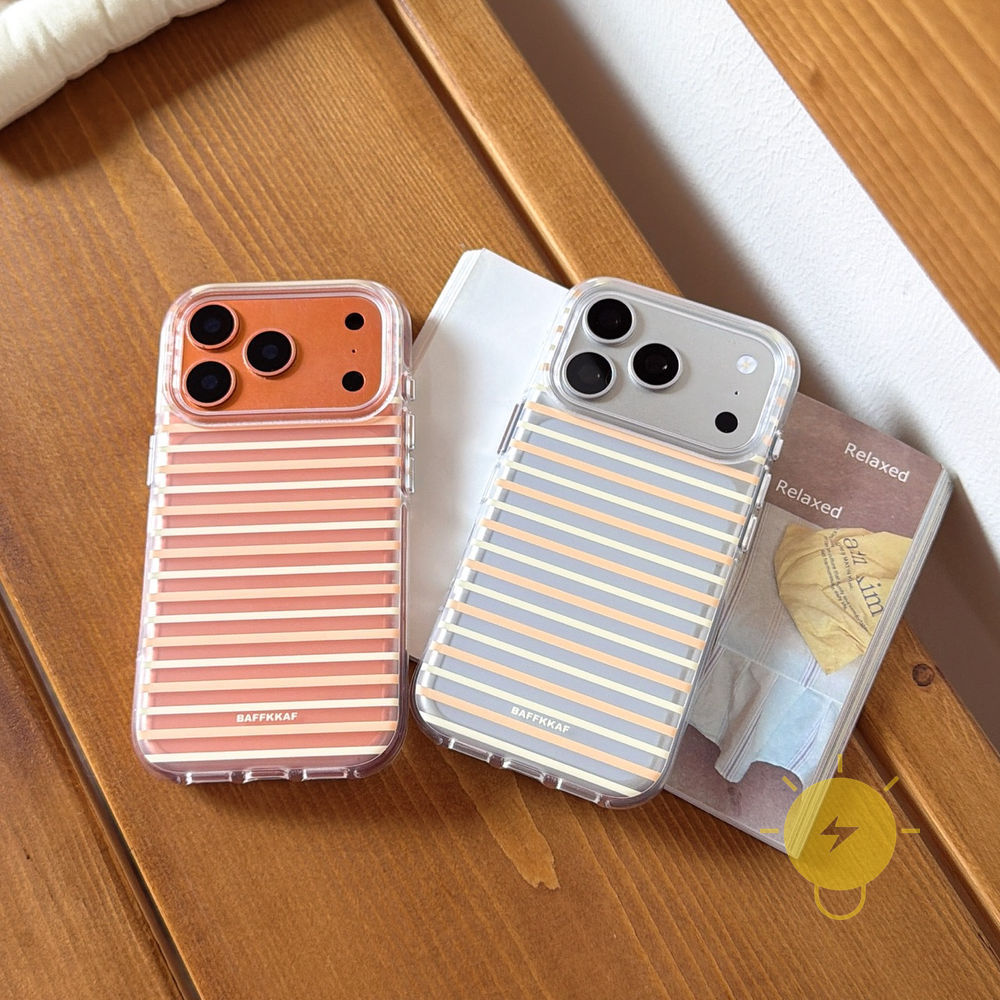 Phone Case For iPhone 17 Pro Max 16 15 14 13 TPU Stripe Air Bag Translucent Air Bag Aesthetic Korean