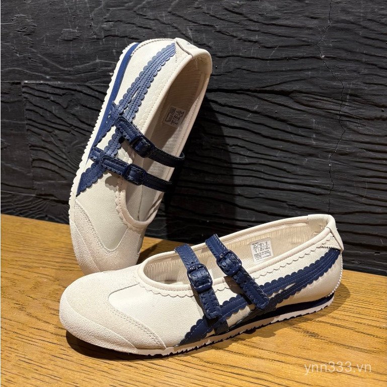 Mexico 66 TGRS Onitsuka Tiger Mary Jane Ballet Flats Thoải Mái Slip On Đi Lại Hàng Ngày Đường Phố Th