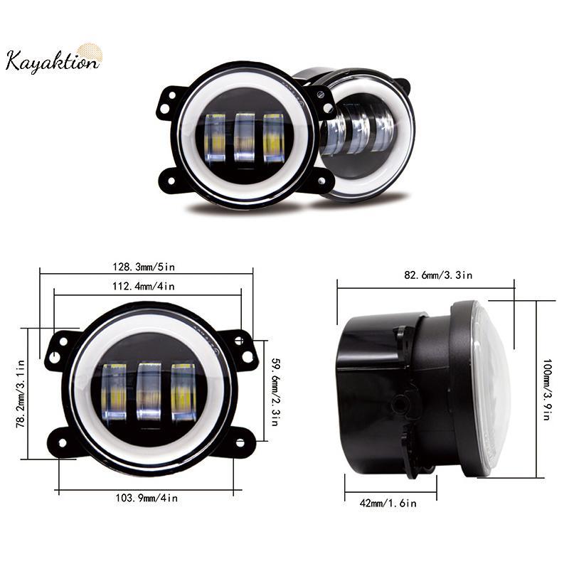 Kayaktion Xe LED 4 Inch Cản Trước Đèn Sương Mù Cho Địa Hình Có / Không Có Vòng Hào Quang Vàng Trắng 