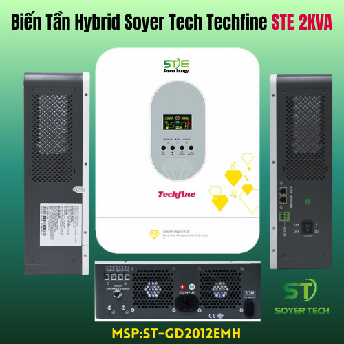 Biến tần Hybrid SOLAR INVERTER Techfine 12v-2000VA-220VAC-30VDC-500VDC-mã STE-2 ED3024EMH Soyer Tech