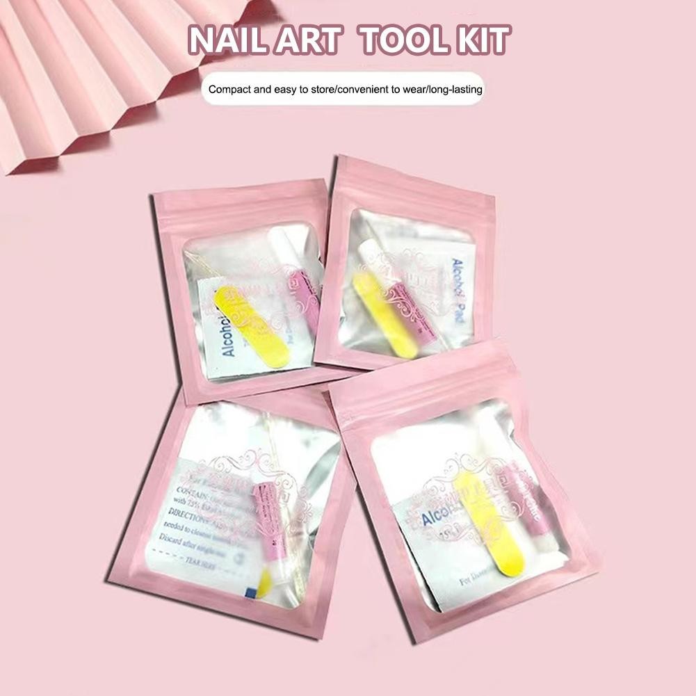 ♡UMI♡ Mặc Bộ Móng Tay Nail Art Kit Keo Thạch Gel Làm Sạch Tập Tin Cái / bộ Móng Tay 4 Dính W8s1 ♡UMI