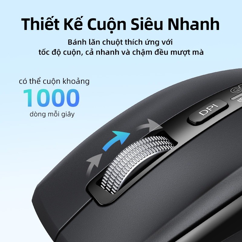 Chuột không dây cuộn siêu nhanh UGREEN Bluetooth 5.4 2.4G Công thái học 5000DPI cho MacBook laptop | BigBuy360 - bigbuy360.vn
