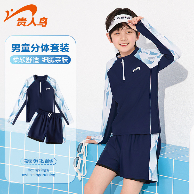 Bán Chạy Noble Bird Đồ Bơi Trẻ Em Bé Trai Chia Tay Dài Đồ Bơi Nam Phong Cách Mới Vừa Lớn Trẻ Em Than