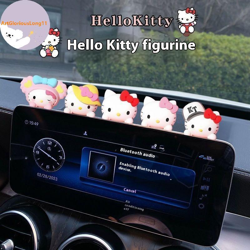 ArtGloriousLong 1 Bộ Đồ Trang Trí Kawaii Hello Kitty 3D Xe Dễ Thương Chống Thấm Nước Có Thể Tháo Rời