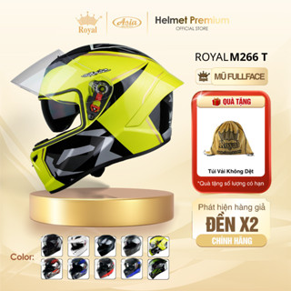   Full Màu  Mũ Bảo Hiểm Fullface Royal M266 Tem Chính Hãng Vỏ Nhựa ABS 2 Kính Trùm Đầu Phong Cách 