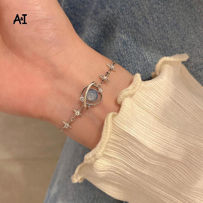 AI Hàn Quốc Thanh Lịch Opal Không Gian Vòng Tay Dành Cho Nữ Girs Tinh Tế Zircon Starlight Lắc Tay Tr