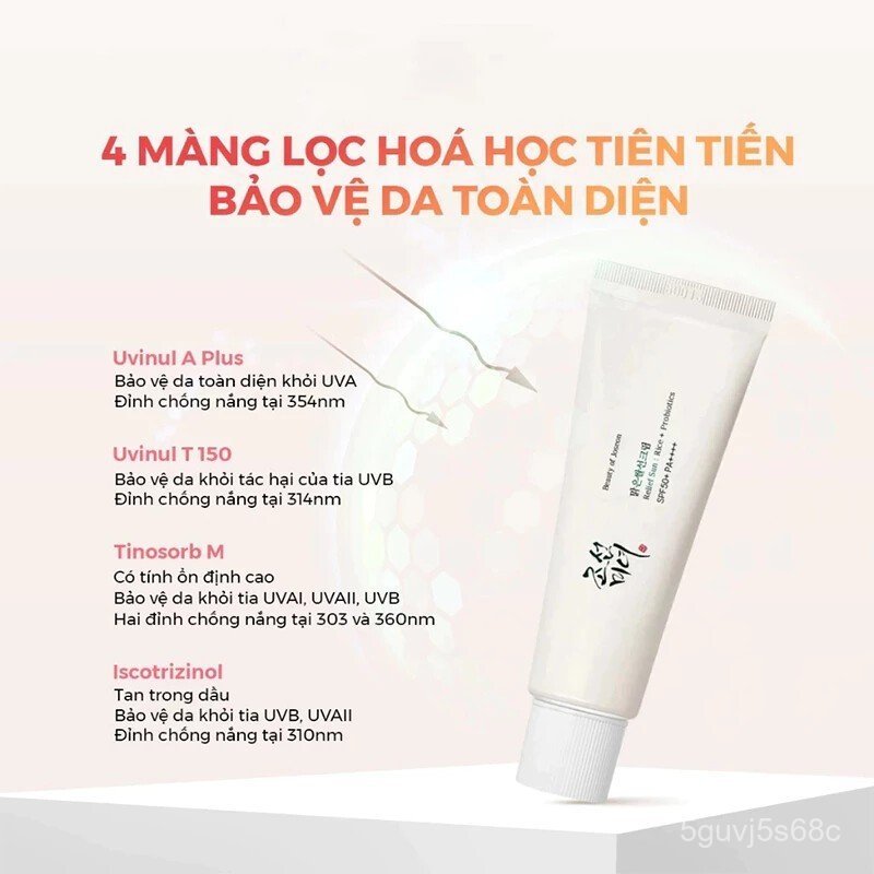 Beauty of Joseon Sản Phẩm Chống Nắng Beauty of Joseon Kem Rice + Niacinamide - Ưu Đãi Giảm Giá 50ml
